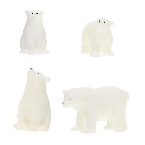 FUNOMOCYA 4 Stück Teiliges Eisbären Modelle Realistische Tierfiguren für Lernspielzeuge und Formenwahrnehmung Hochwertige Dekoration für Mikrolandschaften von FUNOMOCYA