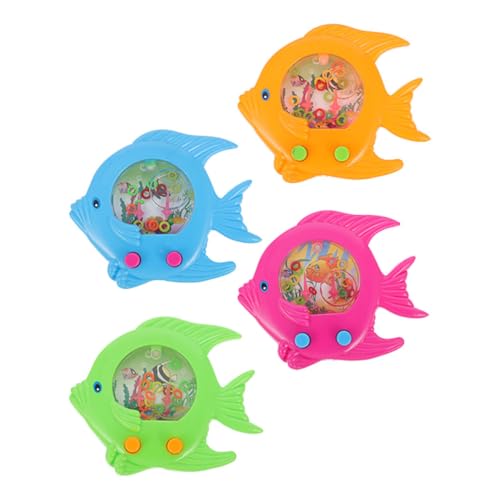 FUNOMOCYA 4 Stück Teiliges Fisch Form Wasserspielzeug Ringwurfspiel Handheld Wasser Ring Wurfspielzeug Robust Sicher Kreatives Badewannenspielzeug für Drinnen und Draußen Zufällige Farbe von FUNOMOCYA