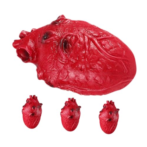 FUNOMOCYA 4 Stück Teiliges Gruselige Halloween Deko Realistisch Blutiges Herz als Menschliches Organ Simulation Schaurige Party Requisite für Horror Mottopartys und Zombie Events Vielseitig von FUNOMOCYA