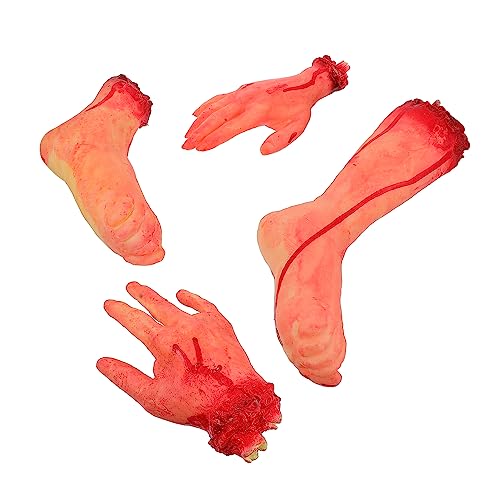 FUNOMOCYA 4 Stück Teiliges Halloween Deko Realistische Abgetrennte Hände und Füße Gruselige Vinyl Requisiten für Geisterhaus Party Karneval Langlebige Streich Halloween Props FUNOMOCYA 4 Stück Teiliges Halloween Deko Realistische Abgetrennte Hände und Füße Gruselige Vinyl Requisiten für Geisterhaus Party Karneval Langlebige Streich Halloween Props von FUNOMOCYA