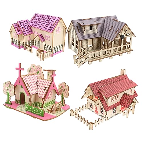 FUNOMOCYA 4 Stück Teiliges Holz Puzzle für Erwachsene und DIY Modellhaus Bastelset Kreatives Holzspielzeug Geduld und Beobachtungsgabe FUNOMOCYA 4 Stück Teiliges Holz Puzzle für Erwachsene und DIY Modellhaus Bastelset Kreatives Holzspielzeug Geduld und Beobachtungsgabe von FUNOMOCYA