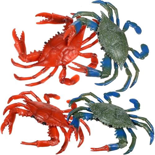 FUNOMOCYA 4 Stück Teiliges Meerestiere Realistische Künstliche Krabben Figuren in Blau und Rot Schwimmfähiges Lernspielzeug Meereskunde und Kreativität FUNOMOCYA 4 Stück Teiliges Meerestiere Realistische Künstliche Krabben Figuren in Blau und Rot Schwimmfähiges Lernspielzeug Meereskunde und Kreativität von FUNOMOCYA