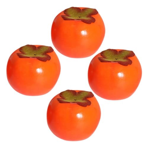 FUNOMOCYA 4 Stück Teiliges Mini Deko Künstliche Kakis aus Realistische Simulation für Schaufensterdekoration Fotorequisiten von FUNOMOCYA