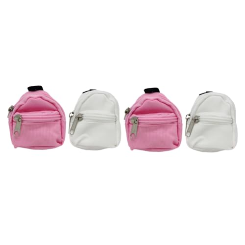 FUNOMOCYA 4 Stück Teiliges Mini Puppenrucksack aus Dekorative Kleine Schultasche in Gemischten Farben Puppenhaus Zubehör für DIY Puppen Schlafzimmer und Ankleidezimmer von FUNOMOCYA
