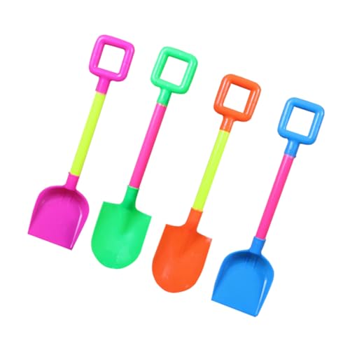FUNOMOCYA 4 Stück Teiliges Mini Sandspielzeug mit Spitzem und Flachem Schaufelkopf Leichter Kunststoff Sandbagger für Strand Sandkasten und Garten Farblich Sortiert Zufällige Farbe von FUNOMOCYA