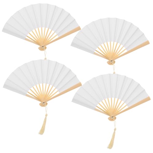 FUNOMOCYA 4 Stück Teiliges Miniatur Faltfächer für Puppen Kompakt und Handlich Chinesischer Stil als DIY Bastelzubehör und Modisches Accessoire für Puppenkostüme Tragbar für Tasche und Reise von FUNOMOCYA