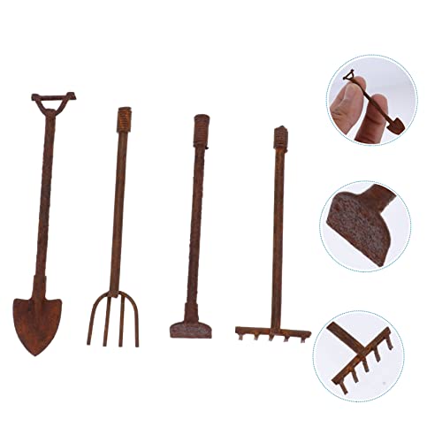 FUNOMOCYA 4 Stück Teiliges Miniatur Gartenwerkzeug Set Rostfreier Mini Rechen und Schaufel Rustikale Puppenhaus Deko für Miniatur und Kleine Gartenaccessoires FUNOMOCYA 4 Stück Teiliges Miniatur Gartenwerkzeug Set Rostfreier Mini Rechen und Schaufel Rustikale Puppenhaus Deko für Miniatur und Kleine Gartenaccessoires von FUNOMOCYA