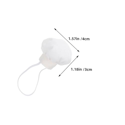 FUNOMOCYA 4 Stück Teiliges Miniatur Kochmützen aus Stoff Weiß für Puppen Leichte Formstabile Puppenhut Accessoires für Puppenhaus Dekoration Rollenspiel und Kreative Bastelprojekte von FUNOMOCYA