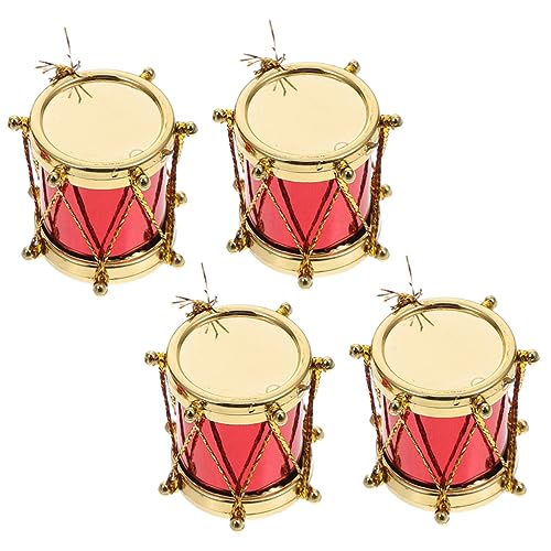 FUNOMOCYA 4 Stück Teiliges Miniatur Schlagzeug Puppenhaus Dekoration Mini Musikinstrument Modell Realistisch Leicht und Langlebig als Kreatives und Detailreiches Wohnaccessoire von FUNOMOCYA