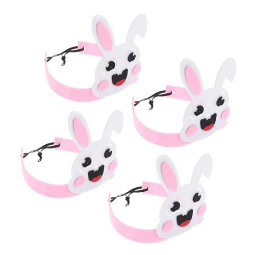 FUNOMOCYA 4 Stück Teiliges Osterhasen Haarreif für Niedlicher Leichter Hasenohren Stirnband aus Langlebigem Vliesstoff für Ostern Party Bühnenauftritte und Karneval von FUNOMOCYA