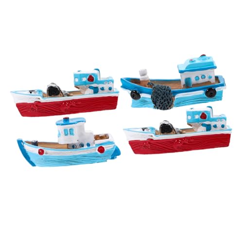 FUNOMOCYA 4 Stück Teiliges Resin Boot Modell Nautische Dekoration für Zuhause Wohn und Arbeitszimmer Robuste Harz Dekoration mit Einzigartigem Design für Sammler und von Booten von FUNOMOCYA