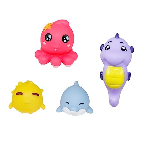 FUNOMOCYA 4 Stück Teiliges Set Cartoon Tier Badespielzeug Lustige Quietscher für Kleinkinder und Octopus Form Farbenfrohes Badewannenspielzeug für Kleinkinder FUNOMOCYA 4 Stück Teiliges Set Cartoon Tier Badespielzeug Lustige Quietscher für Kleinkinder und Octopus Form Farbenfrohes Badewannenspielzeug für Kleinkinder von FUNOMOCYA