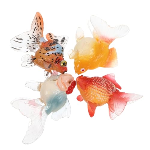 FUNOMOCYA 4 Stück Teiliges Set Künstliche Goldfisch Figuren Realistische Aquarien Deko aus Stabilem für Teich und Fischtank für Freunde und Familie von FUNOMOCYA
