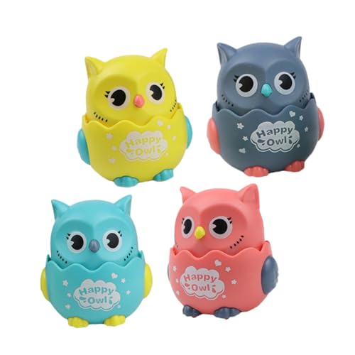 FUNOMOCYA 4 Stück Teiliges Spielzeugauto mit Niedlichem Eulen Design Kreatives Coasting Toy für Vorschulkinder Fördert Hand Auge Koordination und Eltern Junge Mädchen Beziehung von FUNOMOCYA