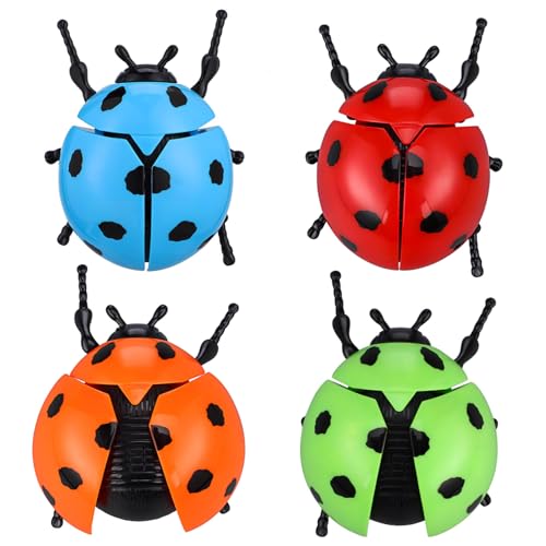 FUNOMOCYA 4 Stück Teiliges Wind Up Bunte Kunststoff Tierfiguren mit Realistischem Laufmechanismus Dekorative Geschenkidee für Geburtstag und von FUNOMOCYA