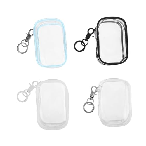 FUNOMOCYA 4 Stück Transparente Puppen-Aufbewahrungstasche Schlüsselanhänger Tragbarer Stabiler Kompakte wasserdichte Displaytasche für Plüschfiguren für Ausflüge und Alltag von FUNOMOCYA