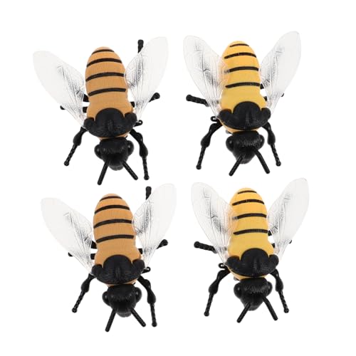FUNOMOCYA 4 Stück Wind-up Bienen Realistische Aufzieh-Bienen zum Tanzen Hüpfen und Laufen Kreative Insekten-spielzeuge für Partygeschenke Geburtstagsfeiern Klassenzimmerpreise als Lustige von FUNOMOCYA