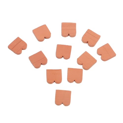 FUNOMOCYA 40 Stück Mini Dachziegel mit Wellenmuster Realistische Braune Dachziegel für DIY Miniaturhäuser Kreative Bastelmaterialien für Puppenhaus und Modellbau von FUNOMOCYA