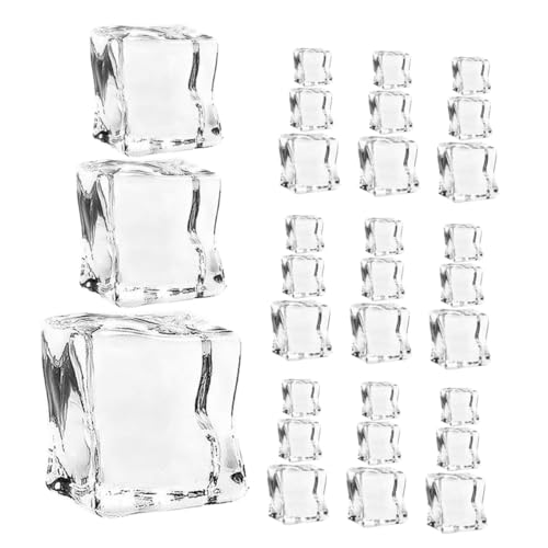 FUNOMOCYA 40 Stück Teiliges Acryl Fake Ice Cubes Transparent Crystal Like Eiswürfel Realistische Unregelmäßige Formen Wiederverwendbar für Bar Dekoration Fotografie Requisiten Zuhause und von FUNOMOCYA