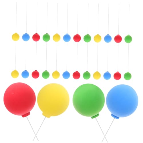 FUNOMOCYA 40 Stück Teiliges Buntes Mini Luftballon Tortendeko aus Kugeln Farbenfrohe Cake Picks für Geburtstagstorten und Muffins Kreative Dessertdekoration für Party und Fest von FUNOMOCYA