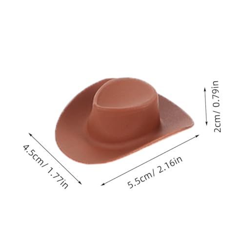 FUNOMOCYA 40 Stück Teiliges Mini Cowgirl Hüte aus Robustem Kunststoff Braun Vielseitig für DIY Dekoration Puppenhaus Zubehör Geburtstagsfeiern und Bastelprojekte Handlich und Detailreich von FUNOMOCYA