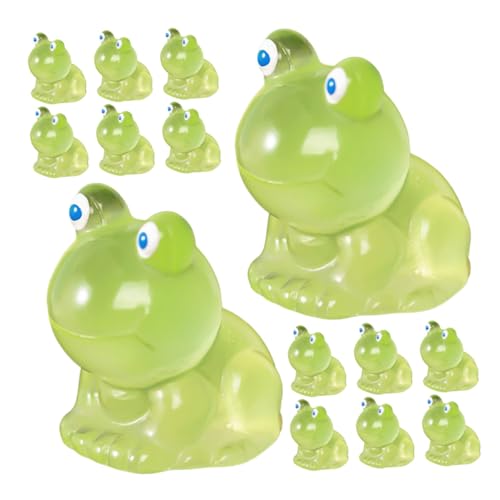 FUNOMOCYA 40 Stück Teiliges Mini Harz Frosch Figuren Leuchtend im Dunkeln Kreative Kleine Frosch Miniaturen für Aquarium Terrarium Tischdeko Grün Attraktive Nachtlicht Deko von FUNOMOCYA