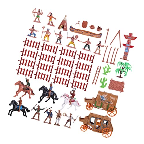 FUNOMOCYA 43 Stück Teiliges Western Cowboy Figurenset aus Langlebigem Kunststoff Realistische Miniatur Westernfiguren für Sandkasten Aquarium Terrarien und Miniaturlandschaften von FUNOMOCYA