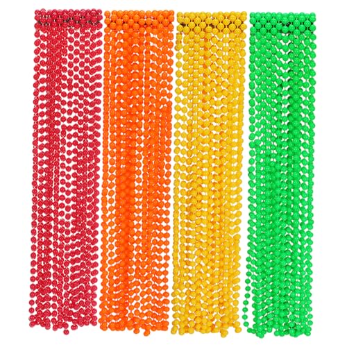 FUNOMOCYA 48 . Teiliges Neonperlen Halsketten Fluoreszierende Kunststoff Party Accessoires in Retro Style Vielseitige Bunte Halsketten für Karneval Geburtstag Halloween Weihnachten und von FUNOMOCYA