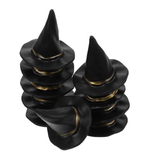 FUNOMOCYA 48 Stück Hexenhut Krempe Orange Hat Winzige Kleine Hüte Hüte Kostüm Mädchen Hexenhüte Für Frauen Themen Topper Atelier Puppe Hexenhut Hexe Bastelbedarf Schwarz von FUNOMOCYA