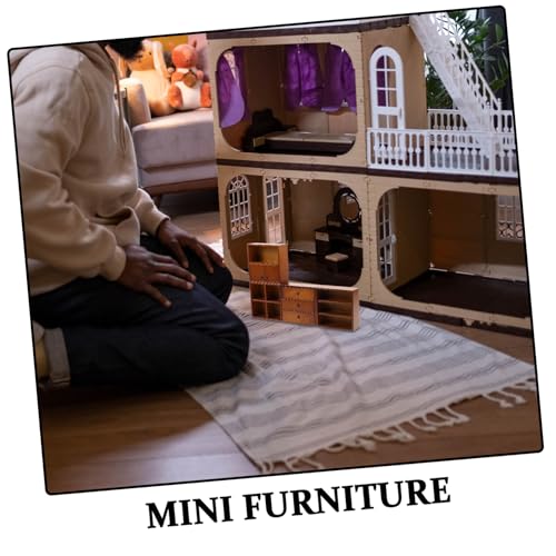 FUNOMOCYA 4stücke Miniatur-puppenhaus DIY-bücherregal-möbelmodelle Aus Holz Für Heimwerker Bastelarbeiten Puppenhaus-zubehör Realistische Mini-möbel von FUNOMOCYA