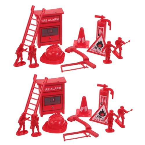 FUNOMOCYA 5 Sätze Teiliges Feuerwehr-spielset für Puppenhaus mit Mini-feuerwehrmann-Figuren Realistischen Feuerlöschern und Zubehör Robustes Detailreiches Rollenspiel Kreatives Teamspiel und von FUNOMOCYA