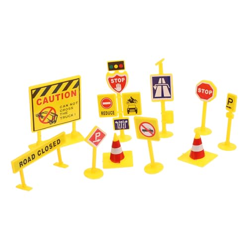 FUNOMOCYA 5 Satz Teiliges Miniatur Verkehrszeichen Realistische Straßenverkehrsschilder für Modellbau und Mikrolandschaften Pädagogisches Verkehrssimulationsspielzeug für Lernzwecke von FUNOMOCYA