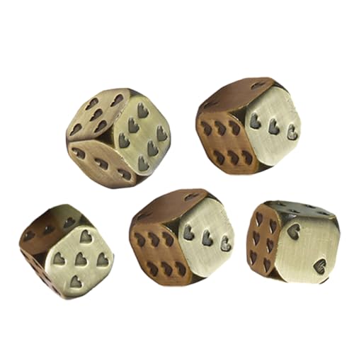 FUNOMOCYA 5 Stück Metallwürfel mit Abgerundeten Ecken und Herzmuster Glatte Oberfläche Spielwürfel für Tischspiele Langlebige Würfel Accessoires in Antikem Grün FUNOMOCYA 5 Stück Metallwürfel mit Abgerundeten Ecken und Herzmuster Glatte Oberfläche Spielwürfel für Tischspiele Langlebige Würfel Accessoires in Antikem Grün von FUNOMOCYA