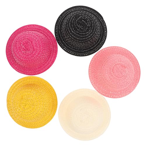 FUNOMOCYA 5 Stück Strickmützen für Puppen Teiliges Handgewebte Imitationstrohhüte für Puppenhaus Dekorationen und Bastelprojekte Vielseitige Stylingmöglichkeiten für Verschiedene FUNOMOCYA 5 Stück Strickmützen für Puppen Teiliges Handgewebte Imitationstrohhüte für Puppenhaus Dekorationen und Bastelprojekte Vielseitige Stylingmöglichkeiten für Verschiedene von FUNOMOCYA