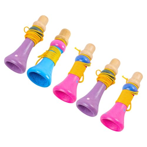 FUNOMOCYA 5 Stück Teiliges Holzspielzeug Trompete für Bunte Musikinstrumente Pädagogisches Blasinstrument zur Musikalischer Fähigkeiten und Spielspaß Langlebig und Stabil von FUNOMOCYA