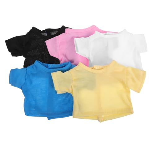 FUNOMOCYA 5 Stück Teiliges Kurzarm T-Shirts für Stofftiere Bunte Weiche Einfarbige Bären-Shirts Präzise Gefertigte Hautfreundliche Kleidung für Plüschtiere und Puppen FUNOMOCYA 5 Stück Teiliges Kurzarm T-Shirts für Stofftiere Bunte Weiche Einfarbige Bären-Shirts Präzise Gefertigte Hautfreundliche Kleidung für Plüschtiere und Puppen von FUNOMOCYA
