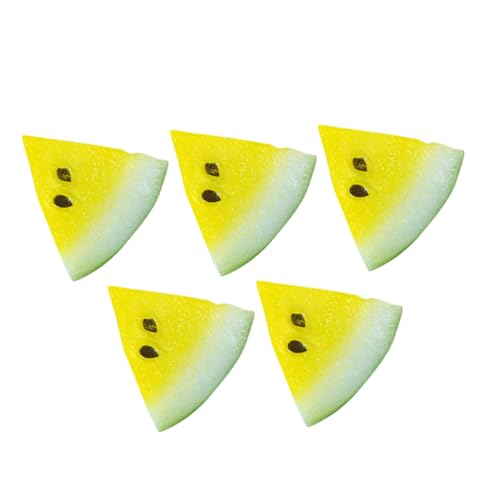 FUNOMOCYA 5 Stück Teiliges Mini Harz Wassermelonen Scheiben Realistische Modell Deko für Puppenhaus DIY Tischdekoration Lebendige Farben Natürliche von FUNOMOCYA