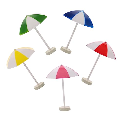 FUNOMOCYA 5 Stück Teiliges Mini Sonnenschirm Hawaii Party Dekoration Micro Landschaft Strand Deko für Bonsai Fischbecken DIY Garten Zubehör von FUNOMOCYA