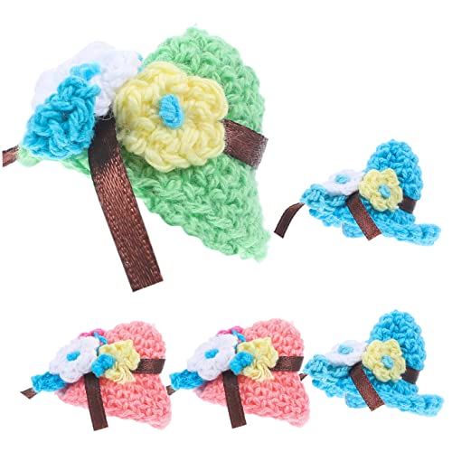 FUNOMOCYA 5 Stück Teiliges Mini Wollmützen Miniatur Deko Hut für Puppenhaus Basteln Partyhüte für Mädchen Mitgebsel Zubehör Zufällige Farbe von FUNOMOCYA