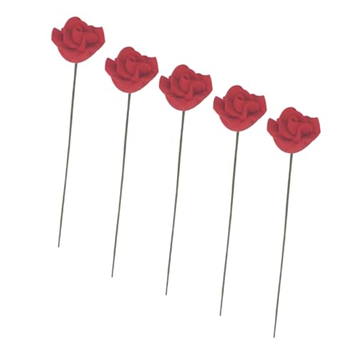 FUNOMOCYA 5 Stück Teiliges Miniatur Rosen Künstliche Blumen für Puppenhaus Dekoration Natürliche Platzsparend Vielseitig für Schreibtisch Modellbau und Fotografie Zubehör von FUNOMOCYA