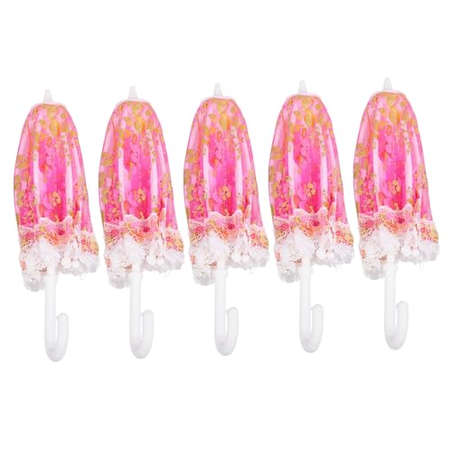 FUNOMOCYA 5 Stück Teiliges Miniatur Spitzenschirm Dekorative Mini Sonnenschirme Handgefertigte Miniatur Deko für Puppenhäuser Bunte Muster als DIY Spielhaus Zubehör Zufällige von FUNOMOCYA