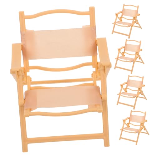 FUNOMOCYA 5 Stück Teiliges Miniatur Strandliegen für Puppenhaus Faltbare Leichte Liegestühle in Realistische Mini Strandstühle für Kreatives Rollenspiel und Vielseitige Szenen im Puppenhaus von FUNOMOCYA