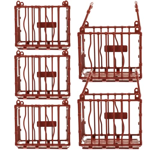 FUNOMOCYA 5 Stück Teiliges Miniatur tierkäfig Modell Hoher Kunststoff Zaun Detailreiches Realistische Sandtisch Dekoration Geeignet für Puppenhaus und Bastelprojekte von FUNOMOCYA