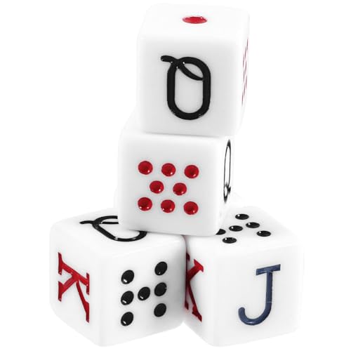 FUNOMOCYA 5 Stück Teiliges Pokerwürfel Weiße Würfel mit Jqk Motiven Tragbares und Robustes Würfelspiel Accessoire für Ktv Party und Barspielspaß FUNOMOCYA 5 Stück Teiliges Pokerwürfel Weiße Würfel mit Jqk Motiven Tragbares und Robustes Würfelspiel Accessoire für Ktv Party und Barspielspaß von FUNOMOCYA