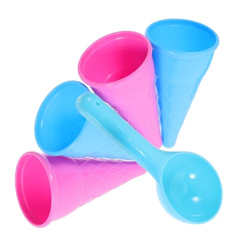 FUNOMOCYA 5 Stück Teiliges Sandspielzeug Eiscreme Eislöffel Bunte Strandspielzeuge aus Umweltfreundlichem Kunststoff für Sandkasten und Outdoor Spielspaß Zufällige Farbe von FUNOMOCYA