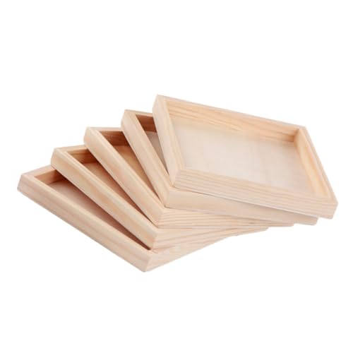 FUNOMOCYA 5 Stück Teiliges Teilige Holz Puzzle Tablett Stabiles Unvollendetes Holztablett zur Aufbewahrung von Bausteinen Leicht zu Reinigen Robustes Puzzle Ablagebrett für Ordentliche von FUNOMOCYA