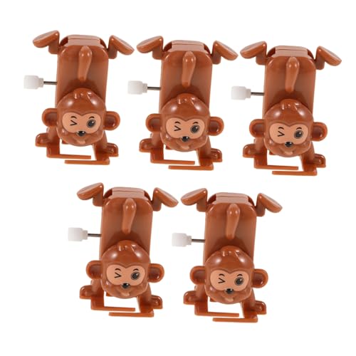 FUNOMOCYA 5 Stück Teiliges Wind Up mit Niedlichen Affenmotiven Mechanisches Aufziehtier für Ab Jahren Handliches Lernspielzeug Feinmotorik Buntes für Klassenzimmer und Partys von FUNOMOCYA
