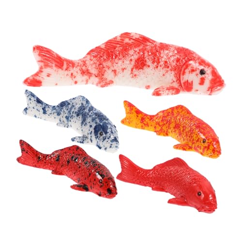 5 Stück gefälschte -Modelle, Mini- -Figuren, Aquarium, Mini-Miniatur-Goldfischfiguren, Aquarium-Dekoration, Kunstharz, Karpfen in Box von FUNOMOCYA