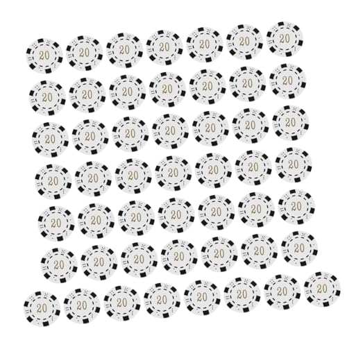 FUNOMOCYA 50 Stück Abs Kunststoff Chips mit Zahlenbedruckung Farbige Runde Spielmünzen für Lernspiele Partyzubehör und Brettspiele Glatte Oberfläche Vielseitige und Belohnungschips von FUNOMOCYA