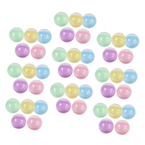 FUNOMOCYA 50 Stück Halbdurchsichtige Macaron-farbene Runde Kapseln Vending Machine Behälter aus Stabilem Kunststoff Nachfüllbare für Automaten DIY Party und Familie von FUNOMOCYA